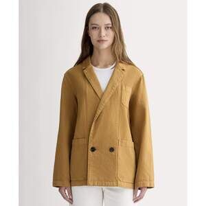 Everlane Women's Denim Chore Blazer in Garment-Dyed Neutral, Size Extra Large